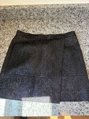 J. Crew Black Textured Mini Skirt